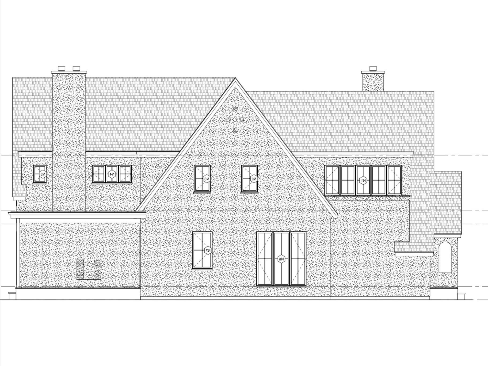 Design rendering of this custom home by w.b. builders.