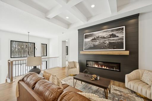 72" Electric Fireplace and Shiplap Surround