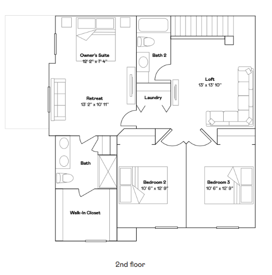 Franklin upper level floorplan.