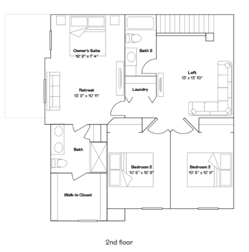Franklin upper level floorplan.