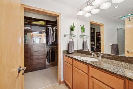 Spacious bathroom with great counter space and cabinetry!
