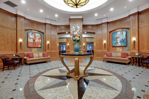Stunning front entry and lobby greets your guests.