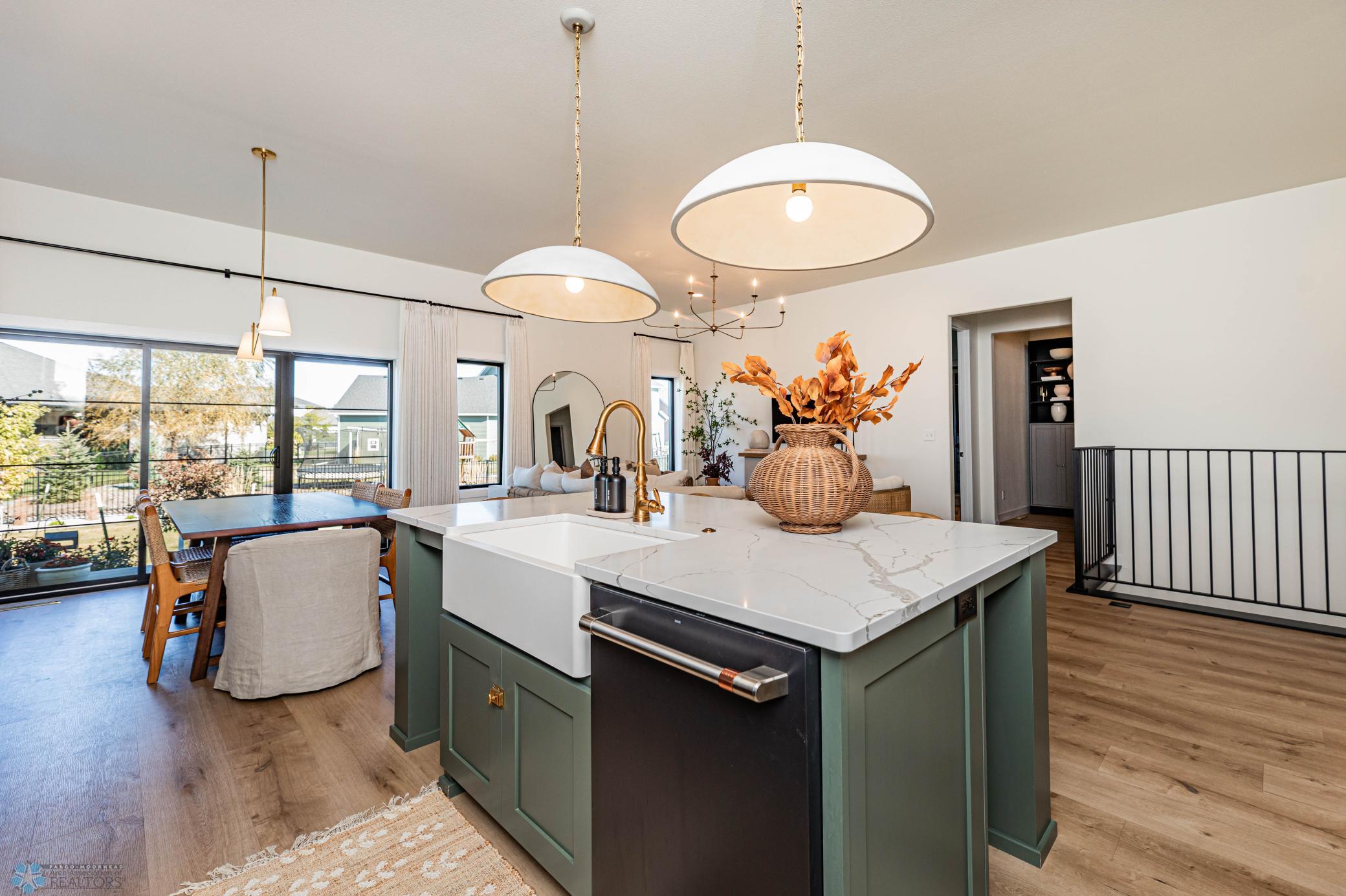 kitchen island/hand made pendants