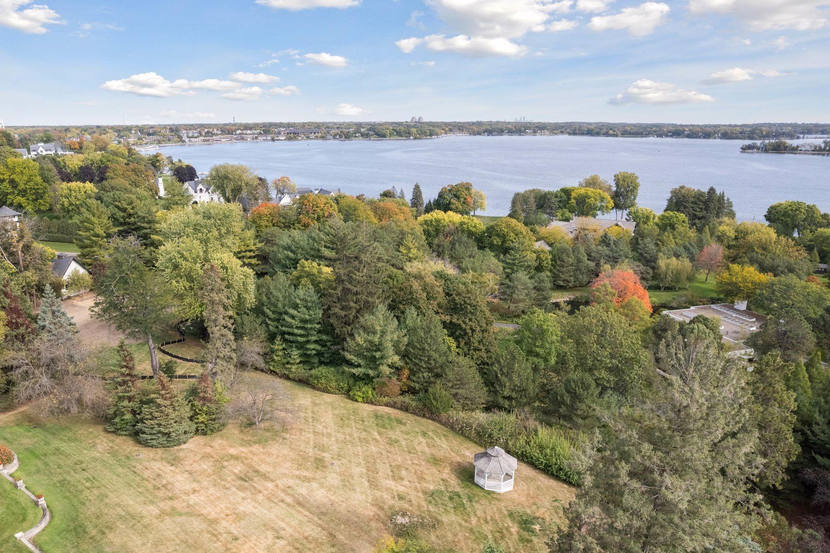 Aerial to east over yard area