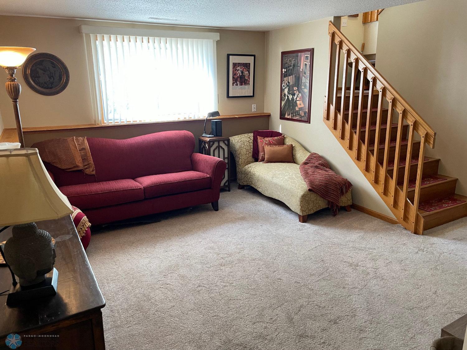 Family room view toward stairway.