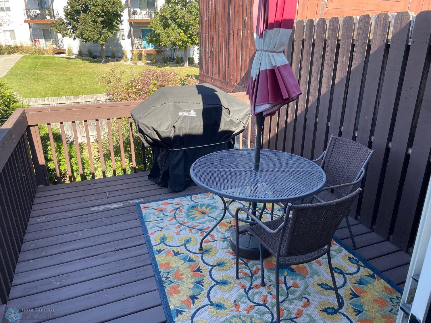 Deck viewed from patio door.