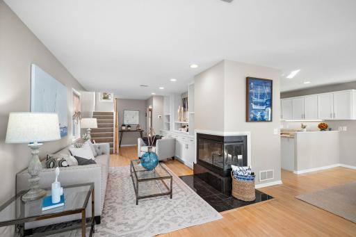 Beautiful living room. Relax in front of the fireaplace on cool evenings