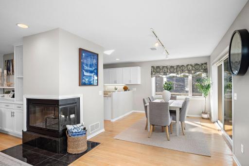 Main level living enjoys easy access to lakeside deck