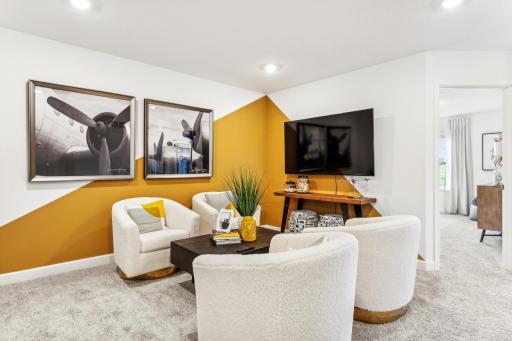 (Photo of a model home, actual homes finishes will vary) The upstairs loft!