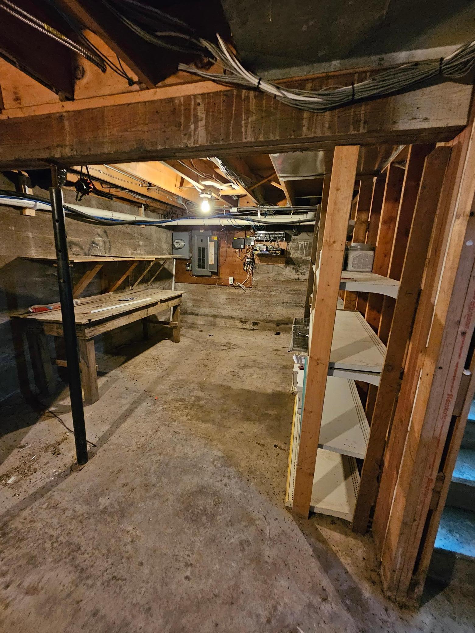 Storage in basement