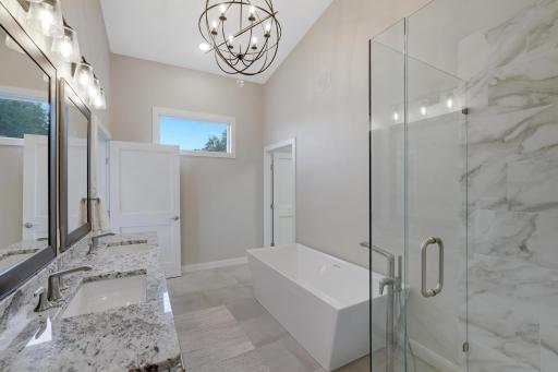 Master Bedroom soaking tub, walk in shower and toto toilet