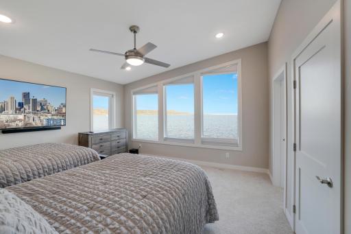 Bedroom 2 large windows views of Lake Pepin and Mississippi River