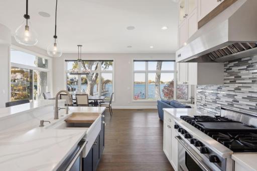 Gorgeous kitchen with high end appliances and finishes.