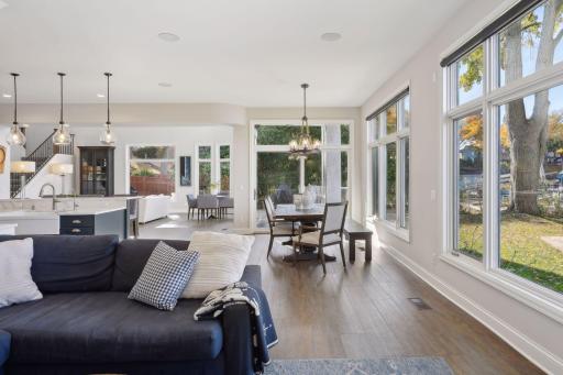 The spaces are drenched with natural light.