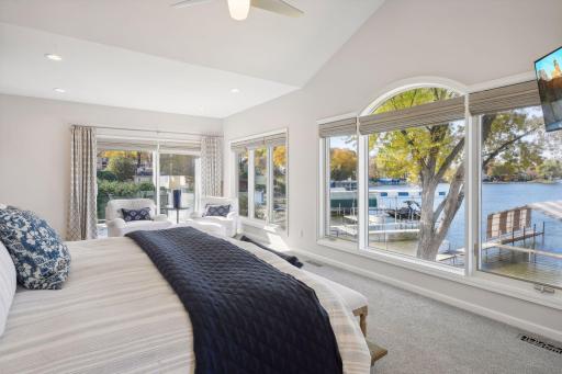 Enjoy the evening sunset through the many windows.
