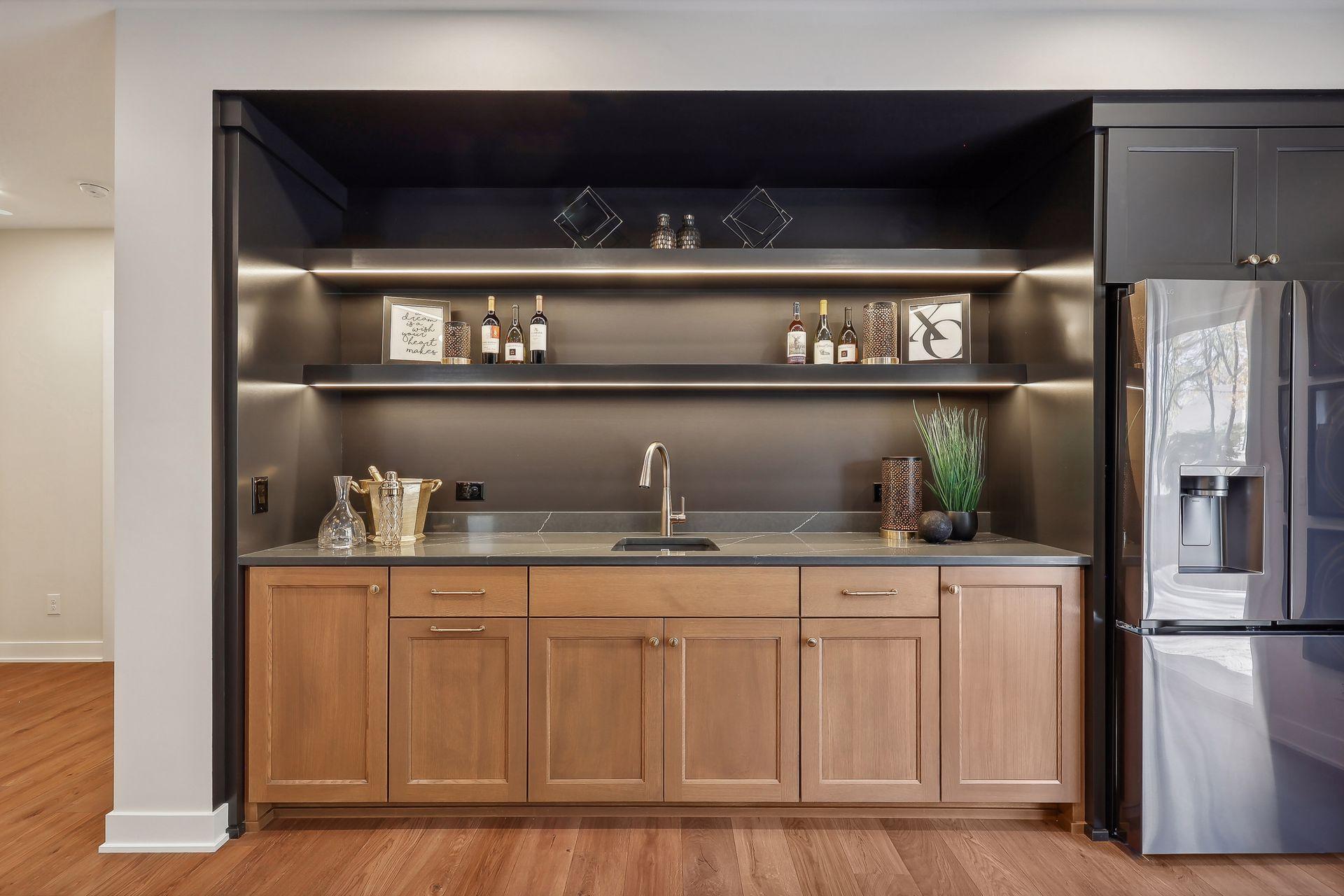 Entertain with ease at the conveniently located wet bar, perfect for hosting gatherings.