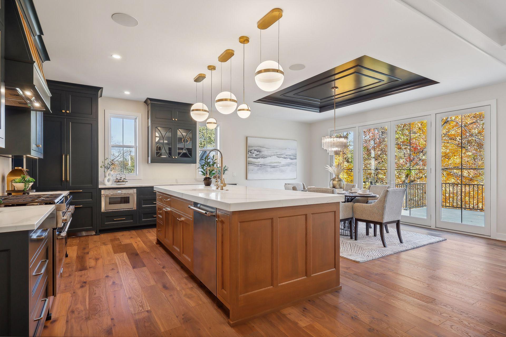 Effortlessly entertain as you move from the kitchen to the conveniently adjacent dining room