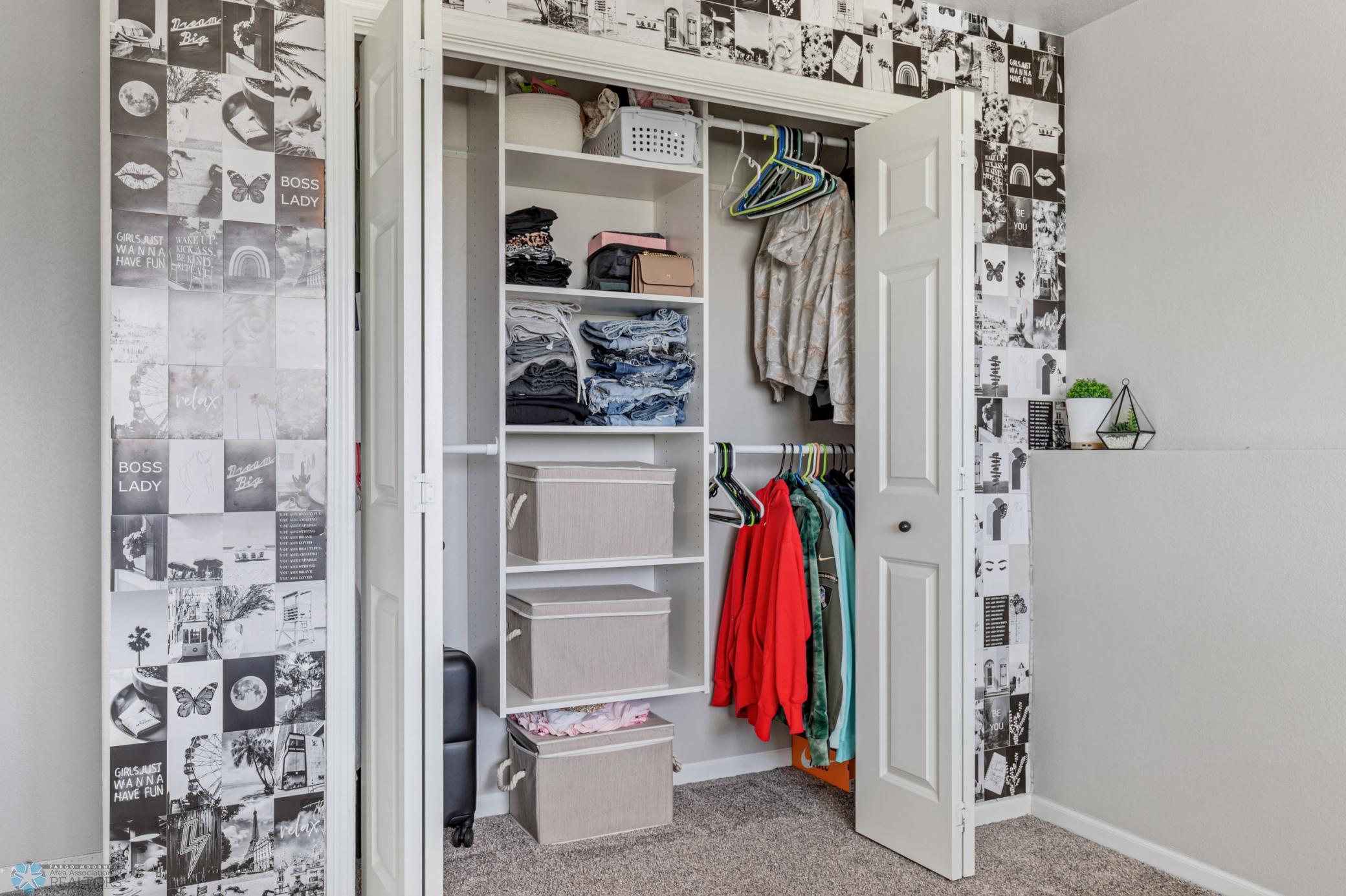 custom closet in bedroom