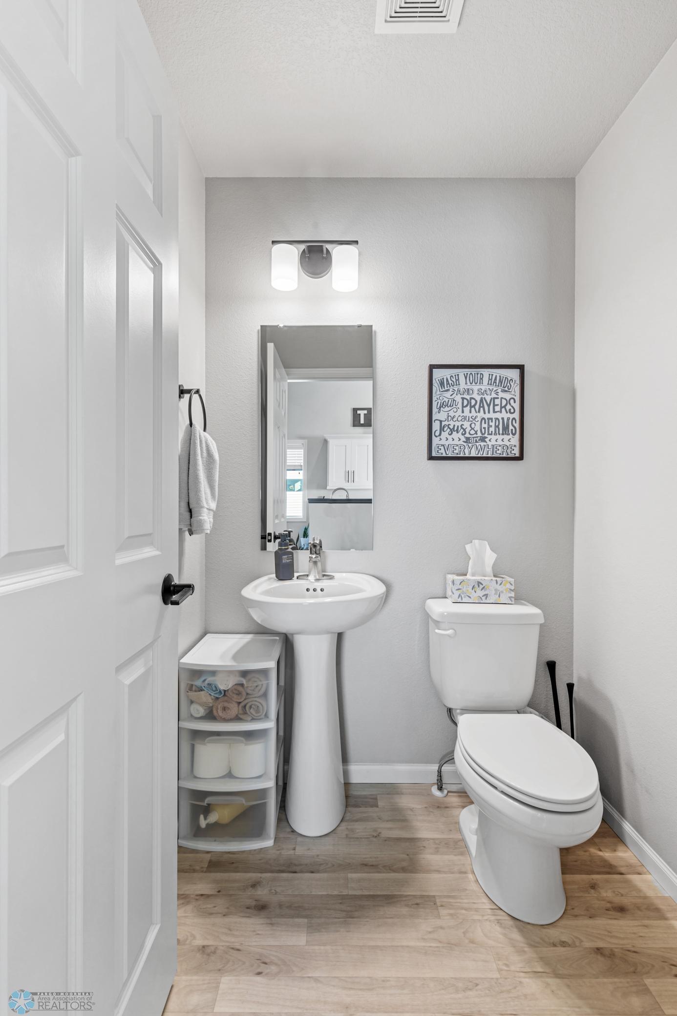 1/2 bath on upper level