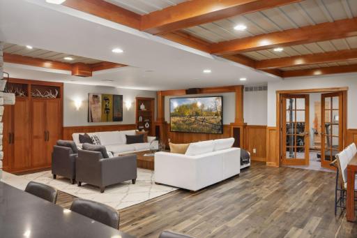 Spacious Lower Level Family Room with High-End Television