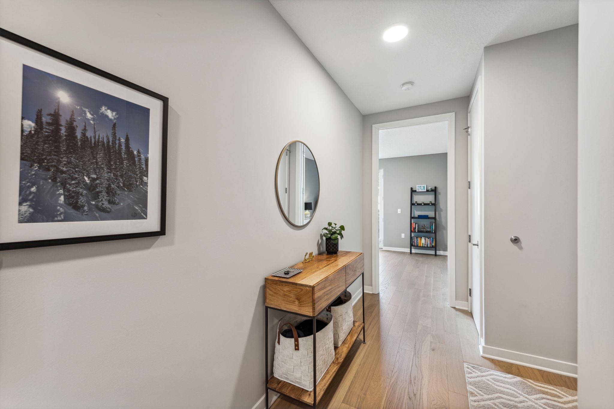 Front entry hallway with closet