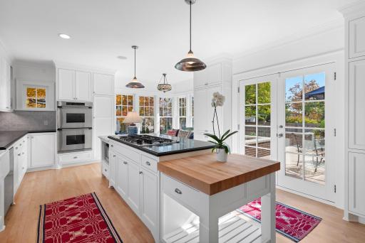Wonderful cook's kitchen with eat-in area and french doors to the rear terrace.