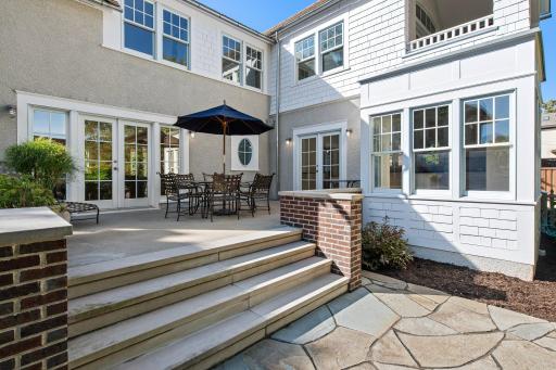 Large terrace opening from the living room and kitchen