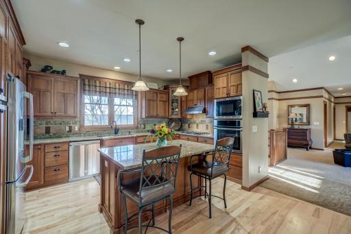 Beautiful birch hardwood floors, and custom wood accents.
