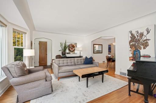 The spacious living room is an inviting space to relax.