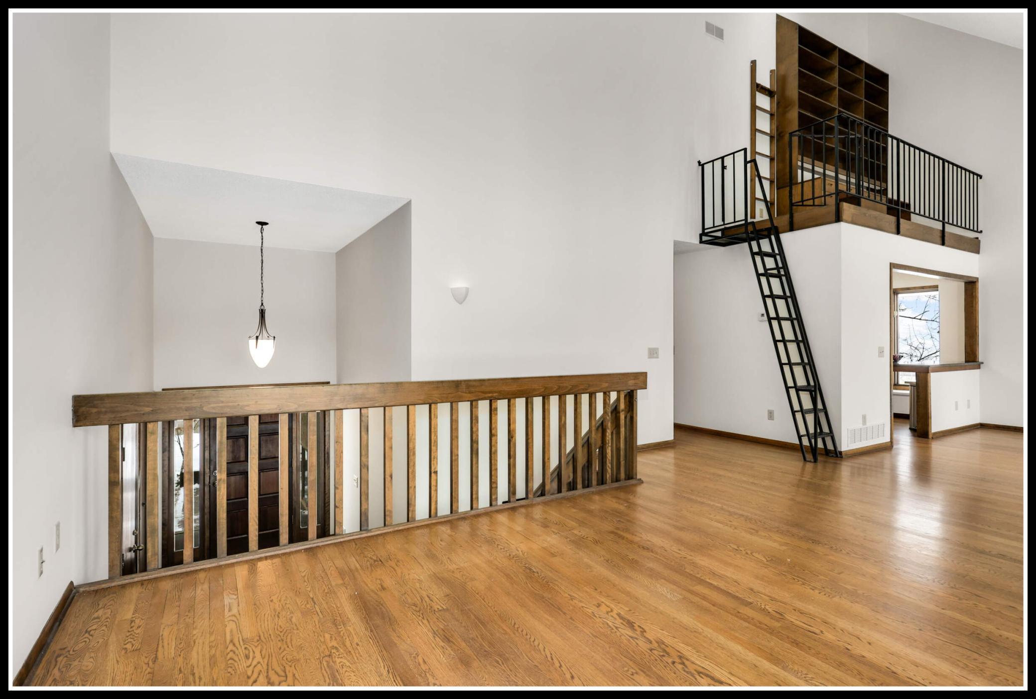 Open concept upper level overlooks the front entry