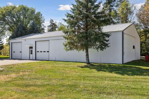 Large outbuilding with heated portion that's 39' x 22' and cold storage 39' x 60' which would easily convert to horse stalls for the equestrian lover.