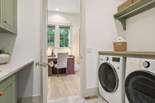 Main floor Laundry room off primary closet