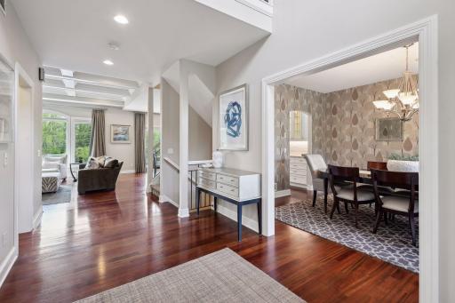 Gather with family and friends in the upscale dining room that also walks through to the kitchen.