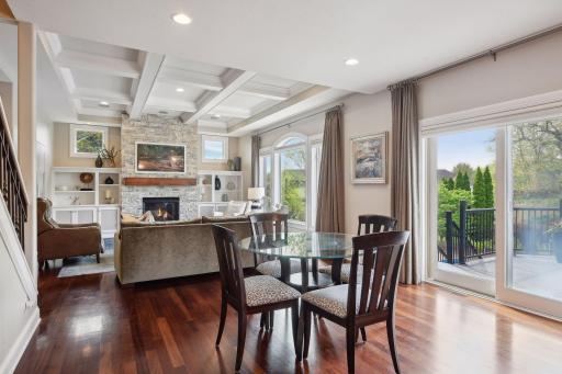The open concept kitchen/living area is perfect for welcoming guests and kitchen overflow.