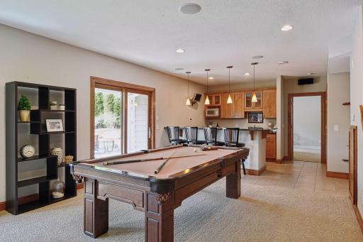 The game room area has plenty of space for all of your favorite games.