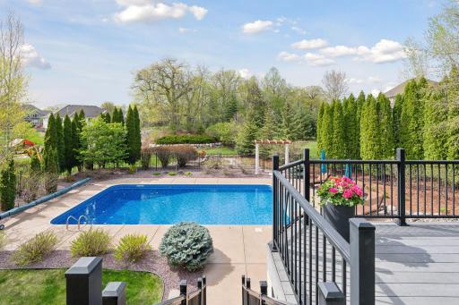 Enjoy the pool, fire-pit and patio along with plenty of greenspace for yard games.