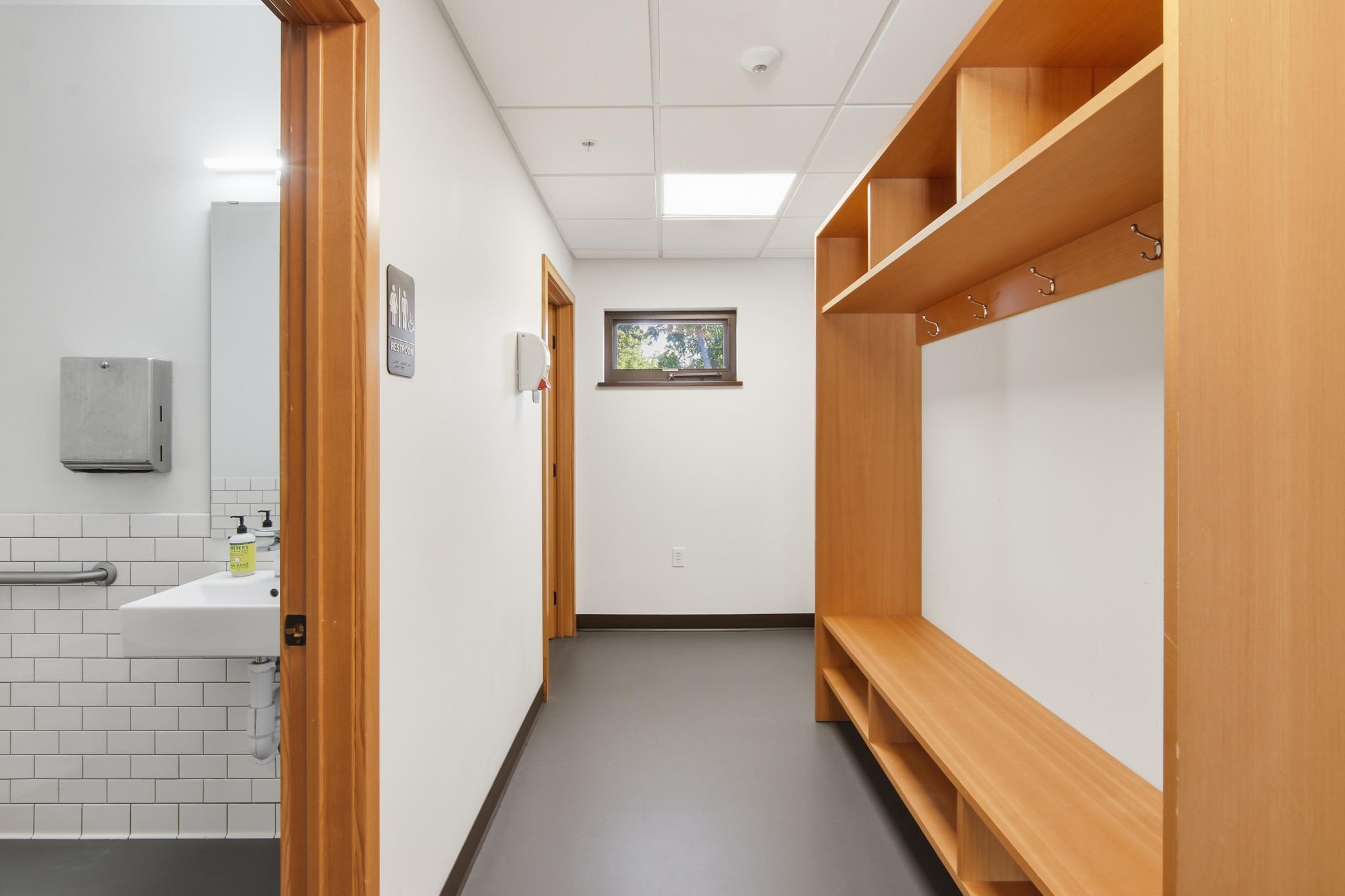 2nd floor locker area and bathrooms.