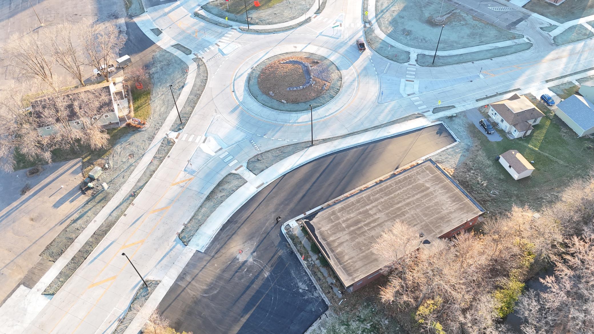 Aerial view with new round a bout 11-2025.JPG