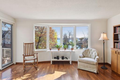 Enjoy long views of Lake Minnetonka from the sun room
