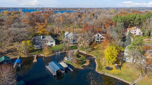 The private island is included in this property and co-owned with neighbors at 60 Highland Ave (on Left)