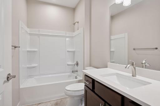 Full bathroom that sits between the two guest bedrooms.