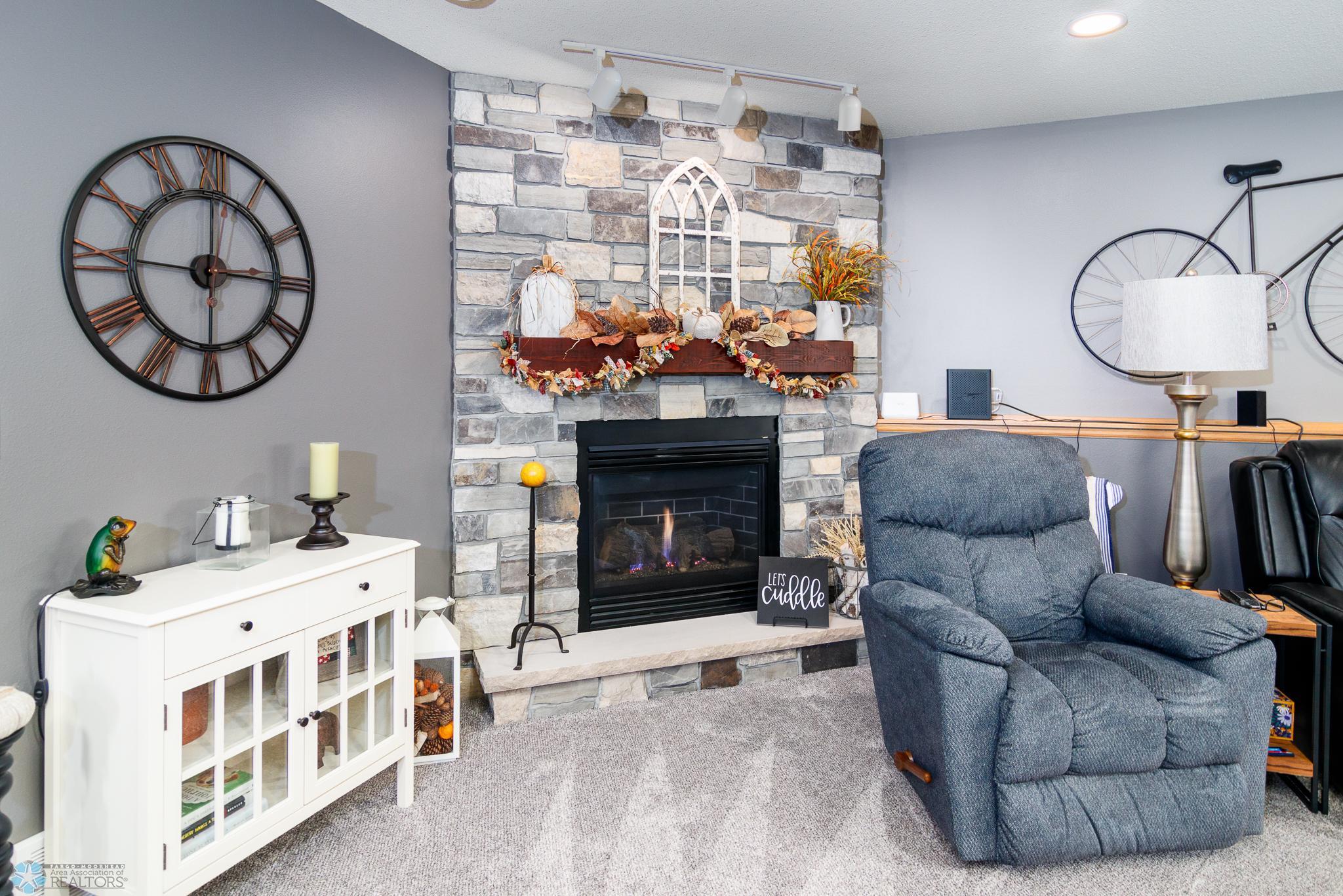 Beautiful fireplace in family room