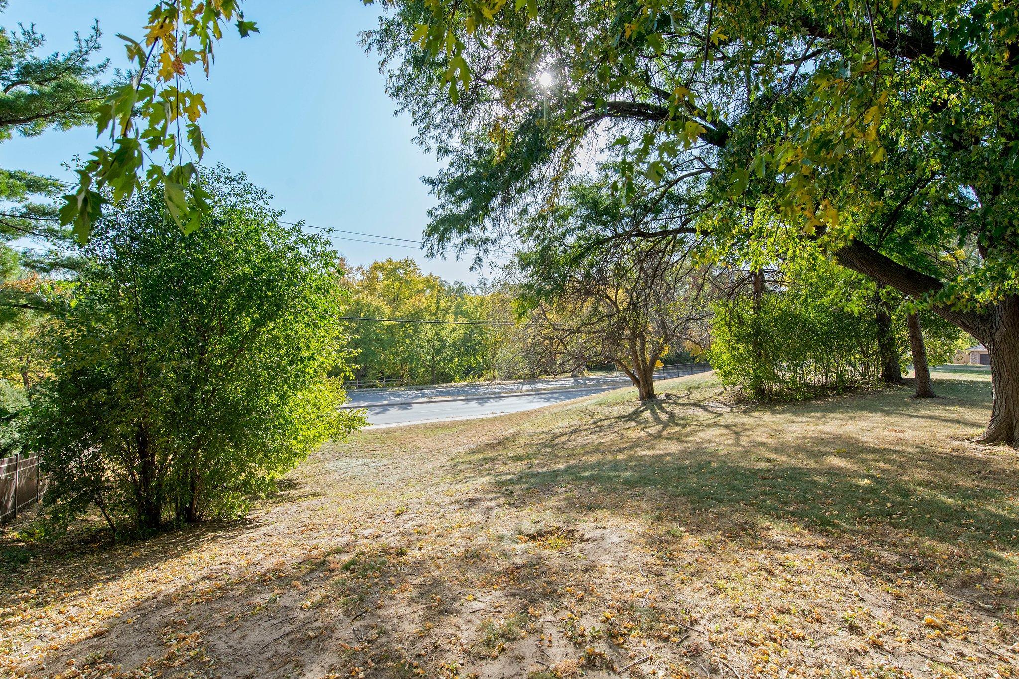 View from back of lot towards road
