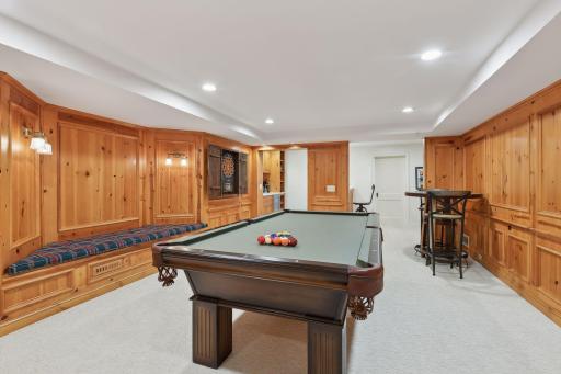 Lower level family/game room with gas fireplace