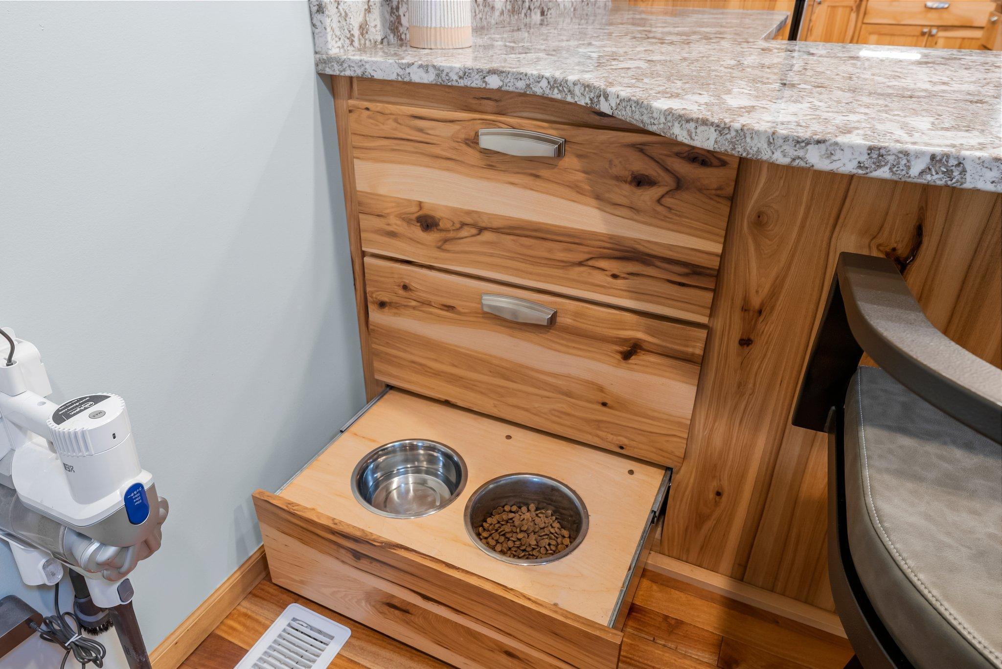 Custom pet food drawer