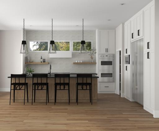 Island seating option with room for a dining room table