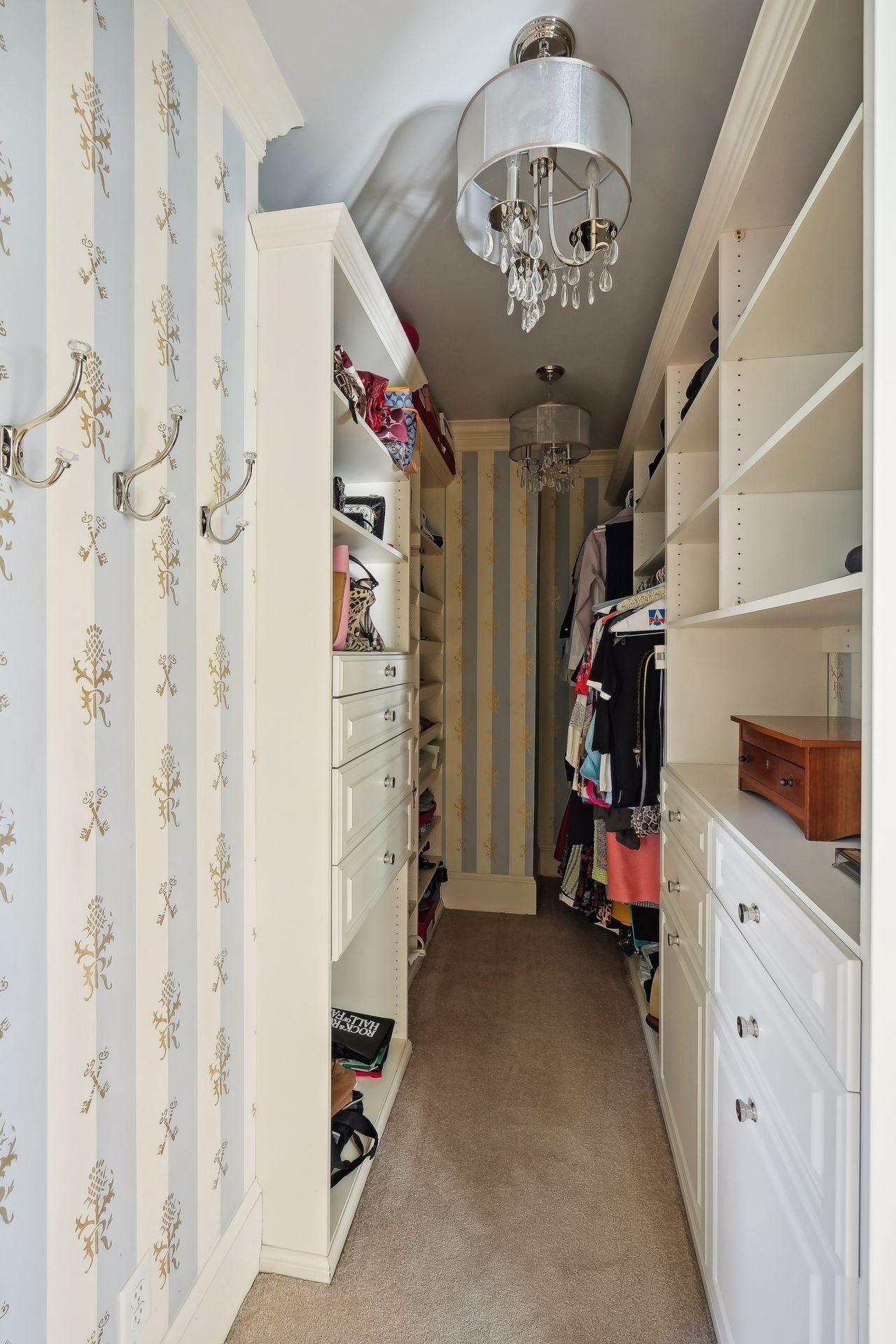 Walk-in closet in master bedroom