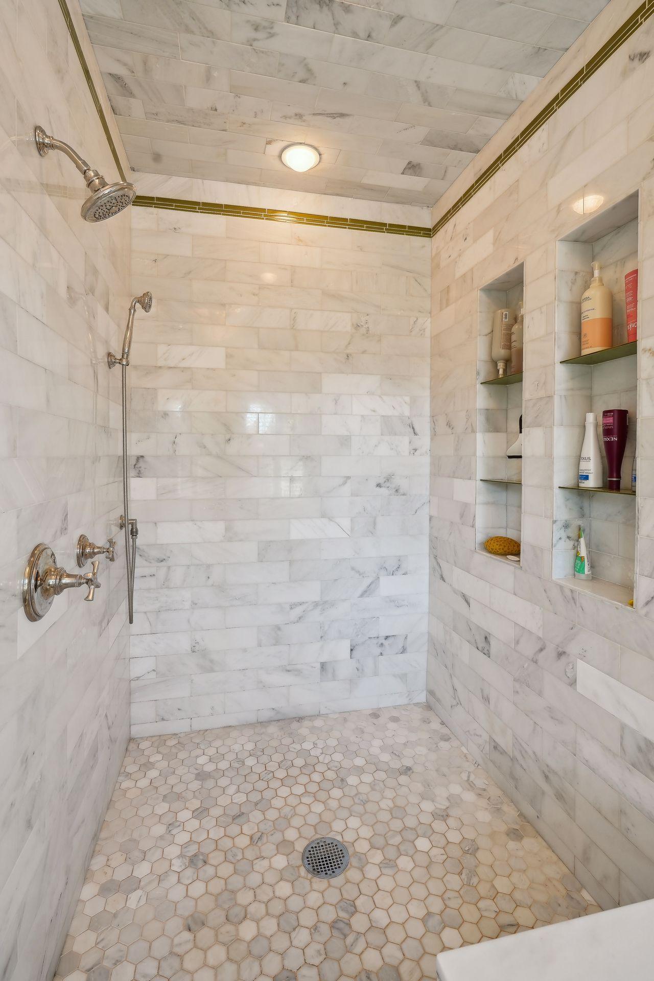 Walk-in shower in master bath