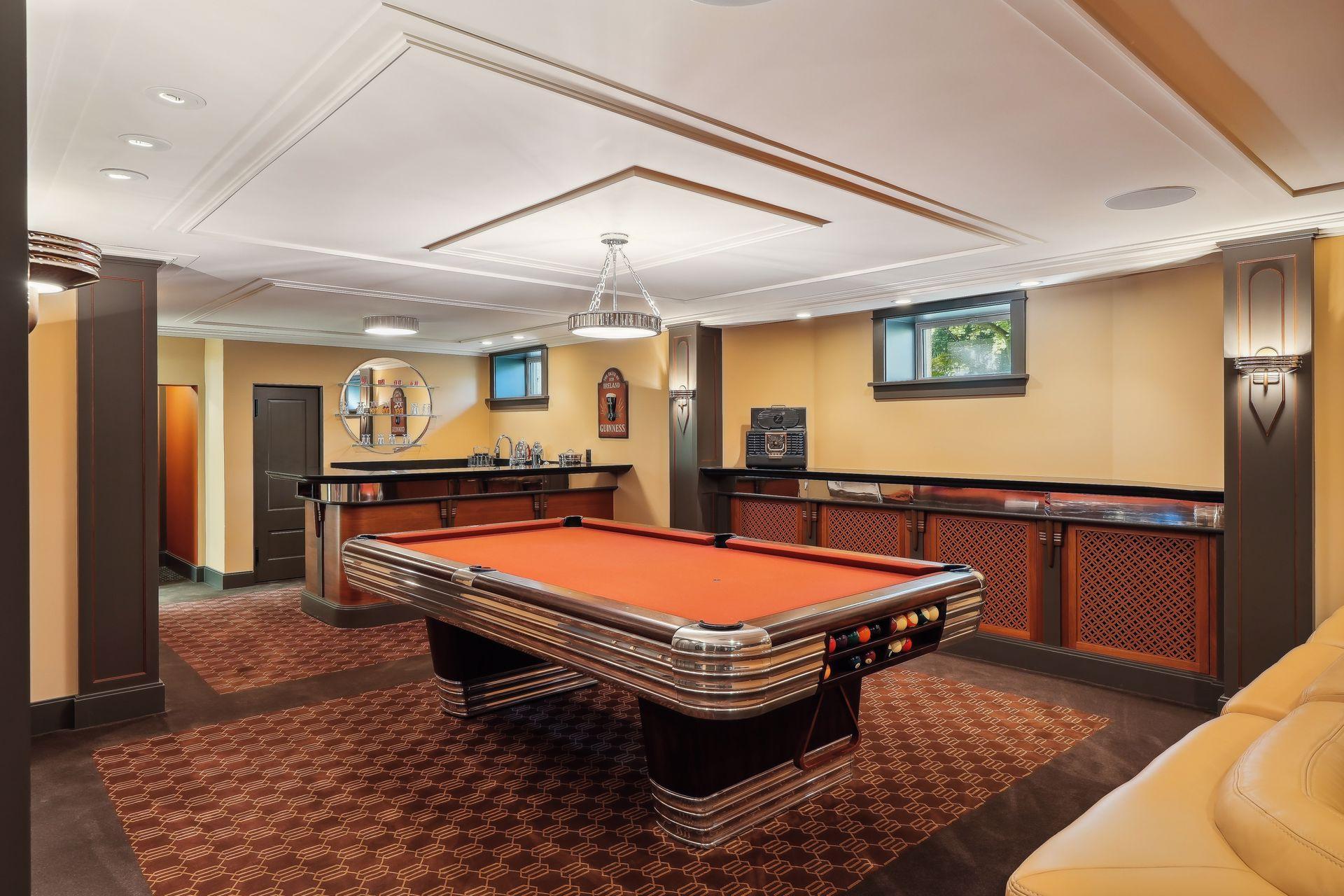 Billards room in lower level