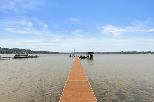 Shallow water is perfect for volleyball, catching minnows and playing in the water. Race you to the end of the dock!
